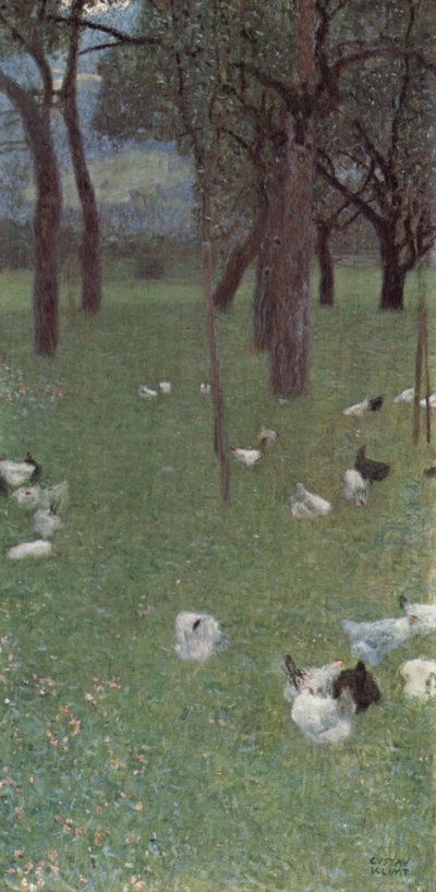 Garten mit Hühnern in St. Agatha von Gustav Klimt